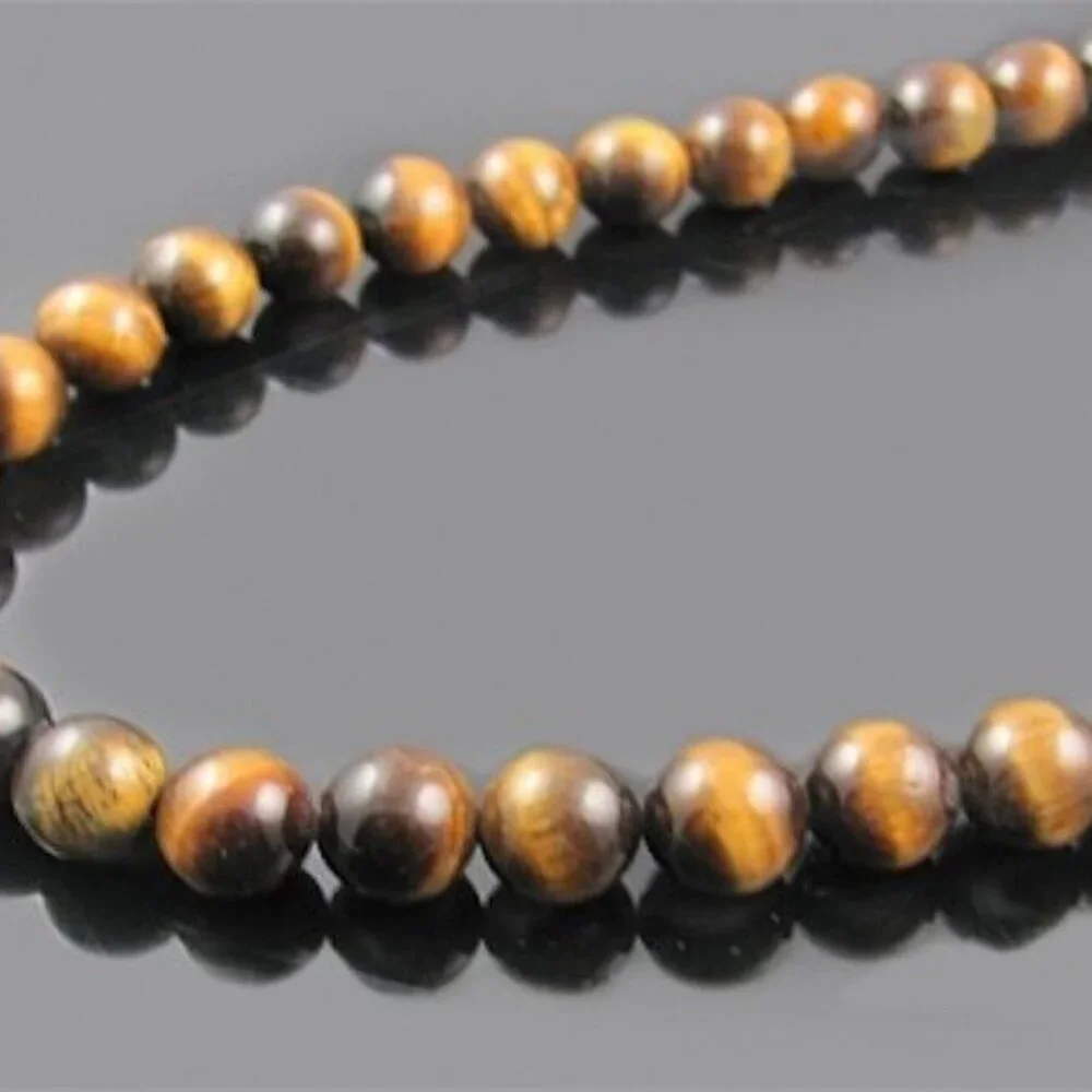 Blackjack Tiger Eye Beaded Necklace and Bracelet 2 Piece Set